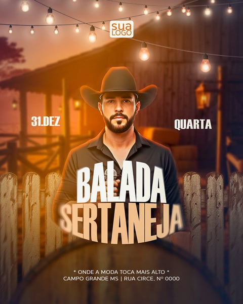 FLYER DE EVENTO – BALADA SERTANEJA PARA MÍDIAS SOCIAIS – PSD