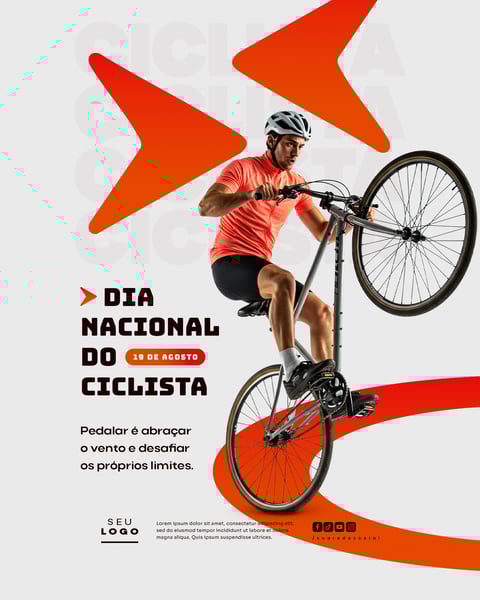 Dia Nacional do Ciclista 19 de Agosto Social Media PSd Editável