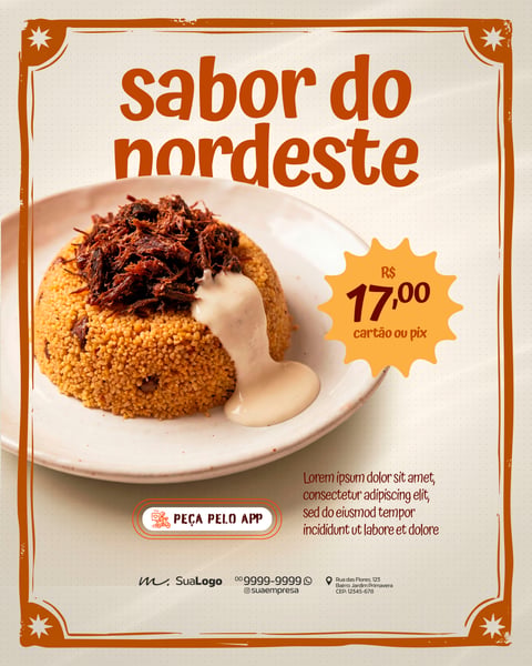 Cuscuzeria Café da Manhã Cardápio Social Media PSD Editável 2
