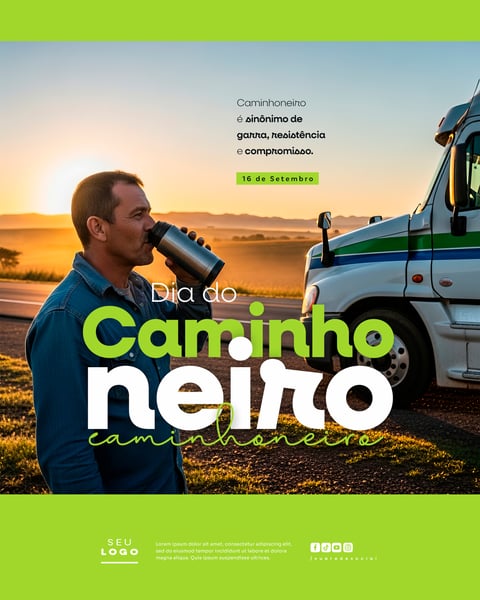 DIA DO CAMINHONEIRO 16 DE SETEMBRO SOCIAL MEDIA PSD EDITÁVEL 5