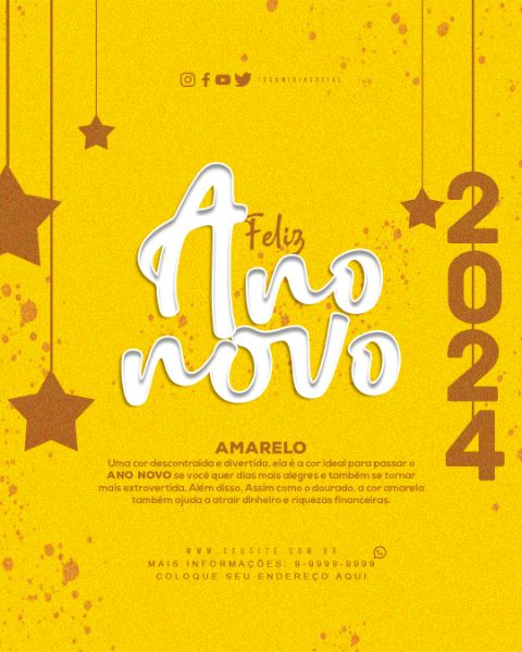 FELIZ ANO NOVO 2024 AMARELO FEED