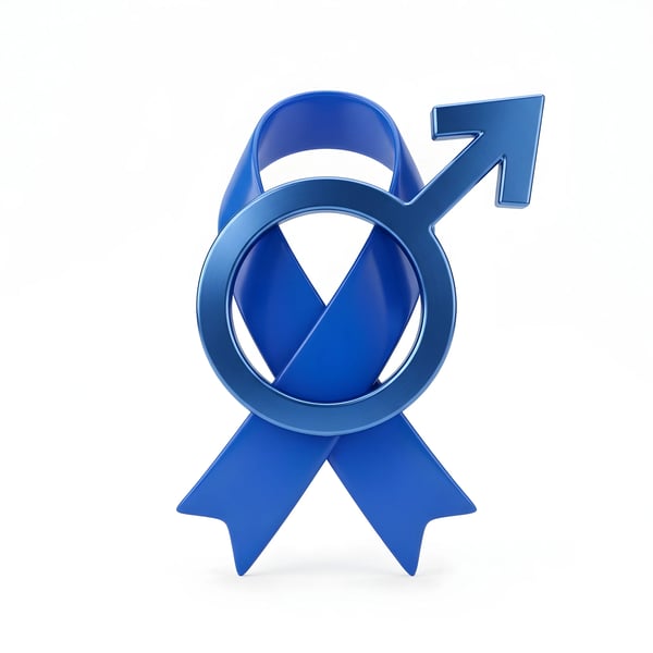 BLUE RIBBON WRAPPED MALE GENDER SYMBOL
