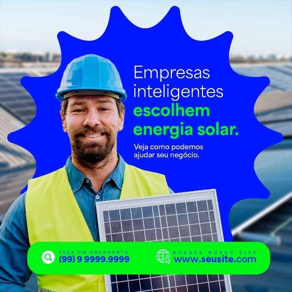 ENERGIA SOLAR EMPRESAS INTELIGENTES SOCIAL MEDIA PSD EDITÁVEL