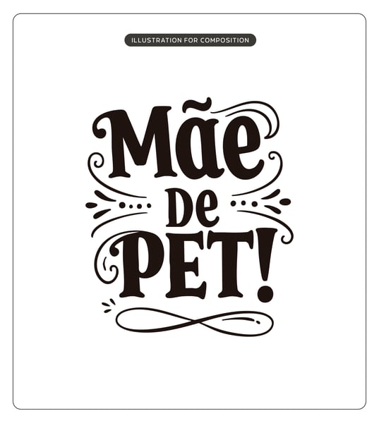 LETTERING MÃE DE PET VECTOR