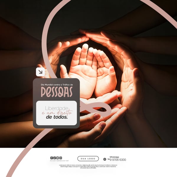 30 DE JULHO - DIA MUNDIAL CONTRA O TRÁFICO DE PESSOAS - FLYER SOCIAL MEDIA PSD EDITÁVEL