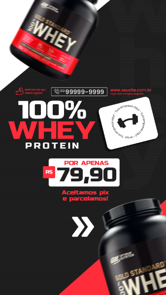 STORIE LOJA DE SUPLEMENTOS SOCIAL MEDIA INSTAGRAM WHEY PROTEIN PROMOÇÃO IMPERDÍVEL