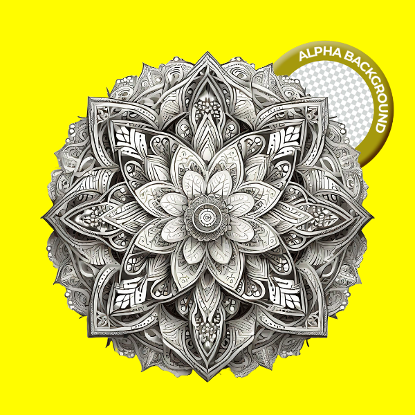 ELEMENTO MANDALA PARA COMPOSIÇÃO PNG TRANSPARENTE SEM FUNDO