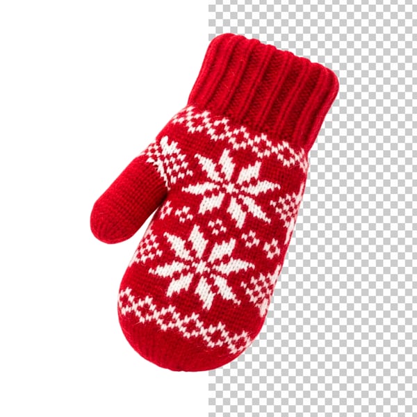 LUVA DE NATAL VERMELHA EM PNG
