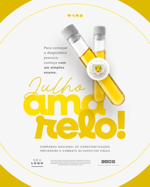 JULHO AMARELO CAMPANHA DE PREVENÇÃO E COMBATE ÀS HEPATITES VIRAIS SOCIAL MEDIA PSD EDITÁVEL 6