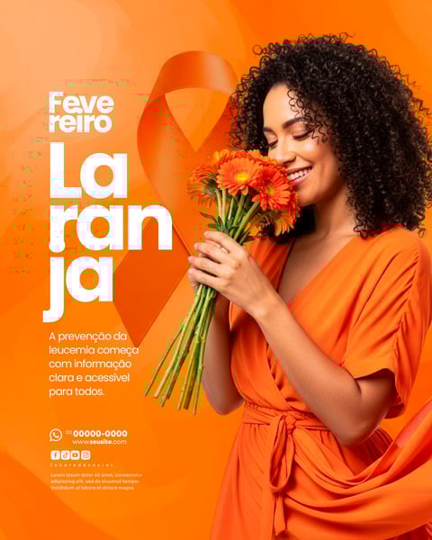 FEVEREIRO LARANJA MÊS DE CONSCIENTIZAÇÃO E COMBATE À LEUCEMIA SOCIAL MEDIA PSD EDITÁVEL 5