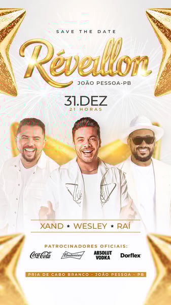 FLYER PSD ANO NOVO EVENTO STORIES RÉVEILLON JOÃO PESSOA
