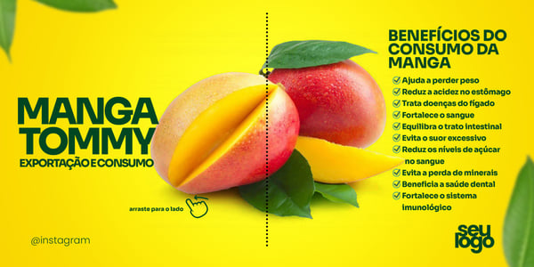 POST CARROSSEL FRUTA MANGA TOMMY SOCIAL MEDIA