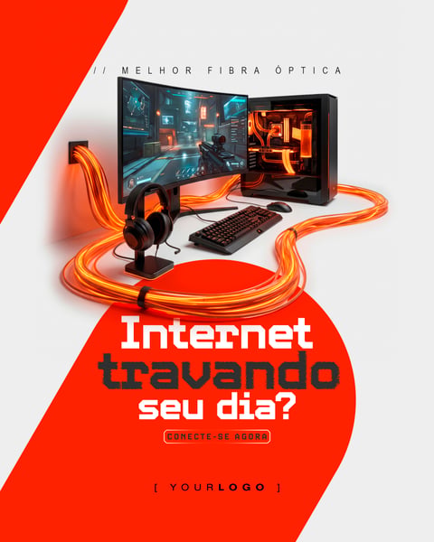 INTERNET TRAVANDO SEU DIA PROVEDOR INTERNET SOCIAL MEDIA PSD EDITÁVEL