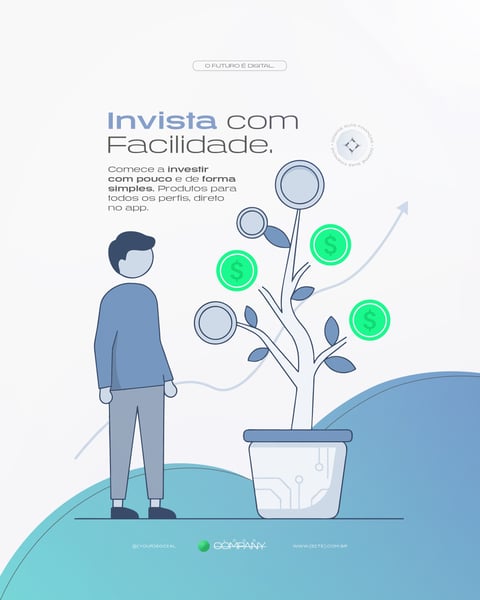 FINTECH E DIGITAL BANKING FINANÇAS MODERNAS SOCIAL MEDIA PSD EDITÁVEL 5