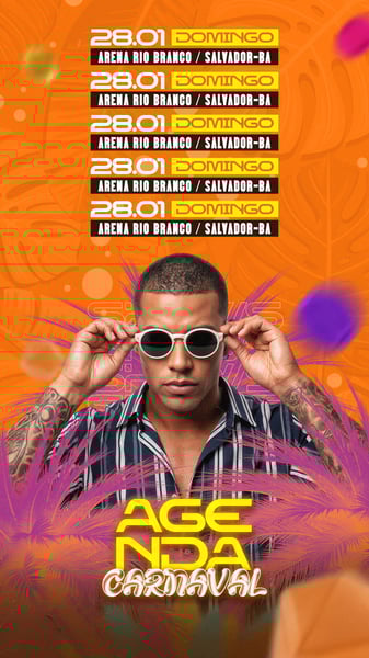 FLYER AGENDA CARNAVAL 3 STORY PSD EDITÁVEL