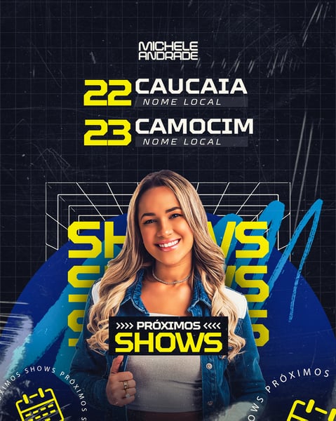 WLD 12 - MICHELE ANDRADE - AGENDA - PRÓXIMOS SHOWS FLYER - FEED