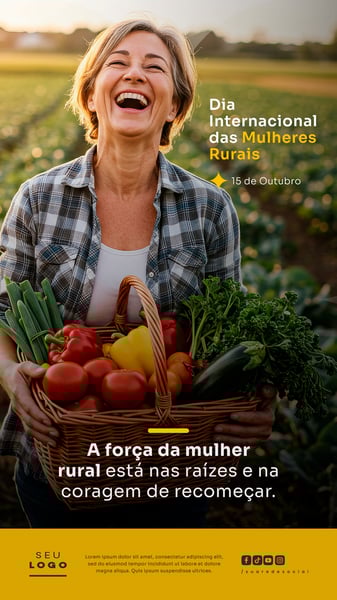 DIA INTERNACIONAL DAS MULHERES RURAIS 15 DE OUTUBRO STORY SOCIAL MEDIA PSD EDITÁVEL 5