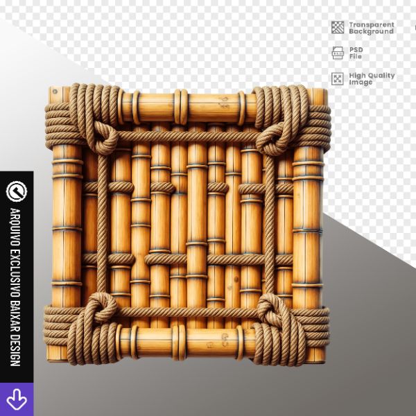 ESTRUTURA QUADRADA DE BAMBU - ELEMENTO 3D PARA COMPOSIÇÃO - EXCLUSIVO BAIXAR DESIGN