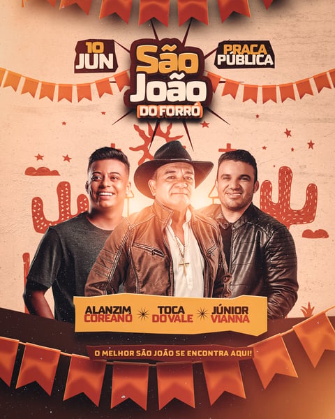 FLYER EVENTO SÃO JOÃO SHOW PSD EDITÁVEL