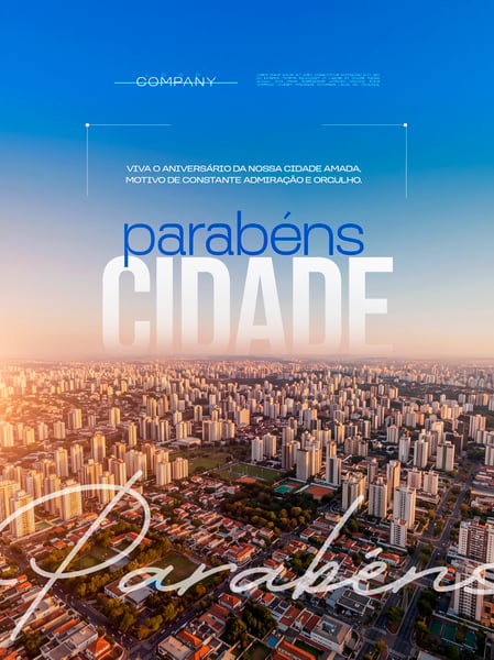 ANIVERSÁRIO DA CIDADE PANORAMA URBANO SOCIAL MEDIA FLYER PSD EDITÁVEL