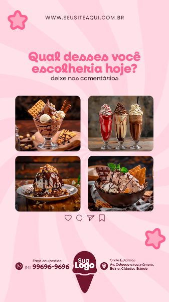 STORY - SORVETERIA - SORVETE | SOCIAL MEDIA | PSD EDITÁVEL