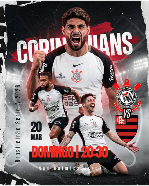 FLYER ESPORTIVO FUTEBOL BRASILEIRÃO CORINTHIANS VS FLAMENGO