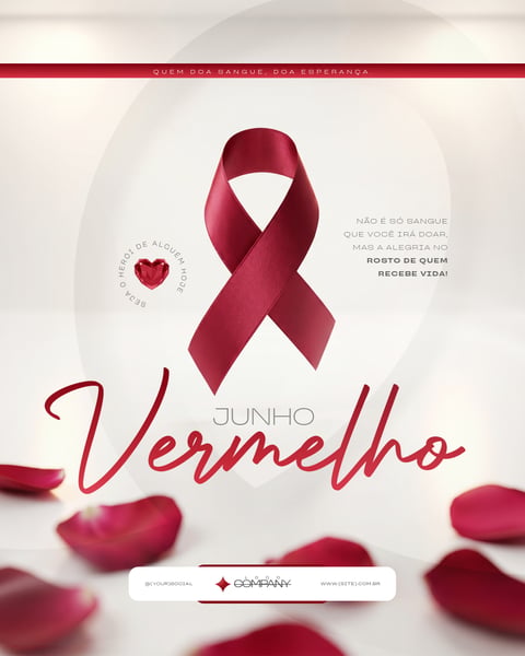 Campanha de Doação de Sangue Junho Vermelho Social Media PSD Editável 4