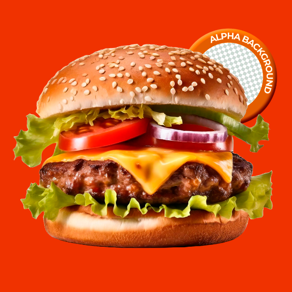 ELEMENTO HAMBURGUER PARA COMPOSIÇÃO PNG TRANSPARENTE SEM FUNDO