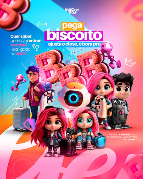 AJUSTA O CLOSE PEGA O BISCOITO E BORA PRO BBB SOCIAL MEDIA PSD EDITAVEL