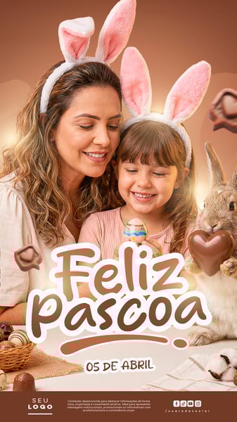 FELIZ PÁSCOA 05 DE ABRIL STORY SOCIAL MEDIA PSD EDITÁVEL 1