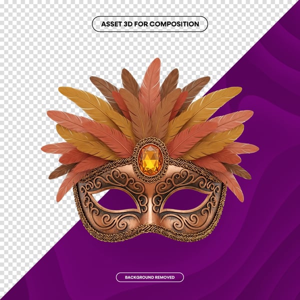 MÁSCARA DE CARNAVAL FESTA BRASIL PNG COMPOSIÇÃO 77 EDITADO