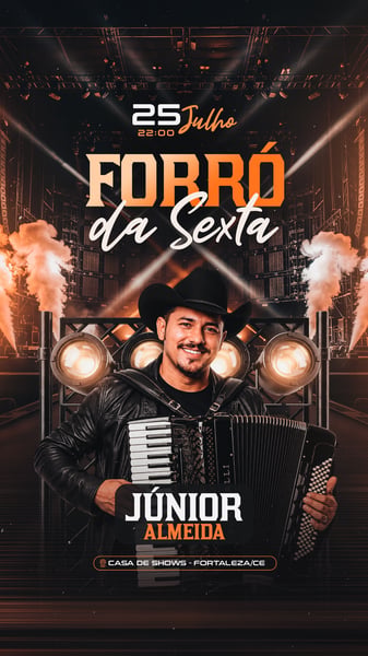 31 FLYER EVENTO FORRÓ DA SEXTA STORY PSD EDITÁVEL