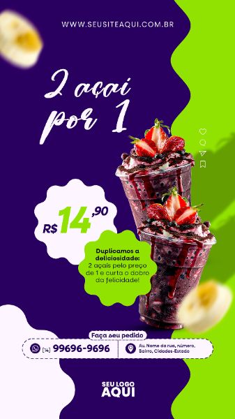 STORY - AÇAÍTERIA E SORVETERIA - SOCIAL MEDIA - PSD EDITÁVEL