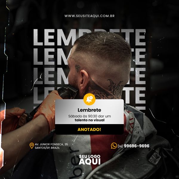 BARBEARIA, BARBEIRO, CABELELEIRO - SOCIAL MEDIA - PSD EDITÁVEL