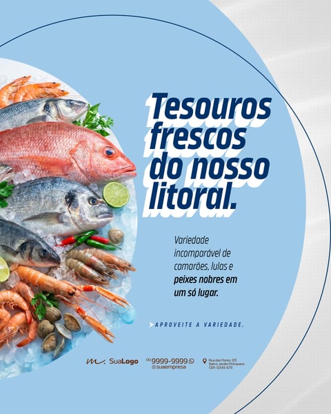PEIXARIA PROMOÇÃO DE FRUTOS DO MAR E PEIXE FRESCO SOCIAL MEDIA PSD EDITÁVEL 6