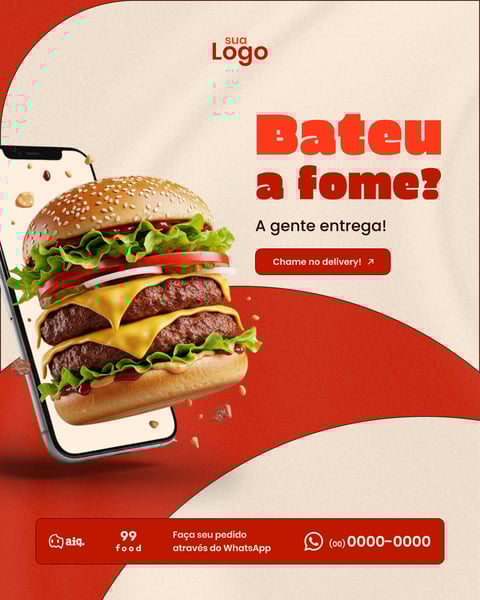 BATEU A FOME Figma Social Media Template