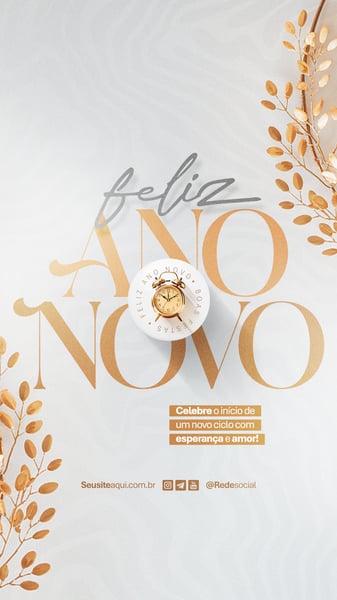 FELIZ ANO NOVO REVEILLON BOAS FESTAS SOCIAL MEDIA PSD EDITÁVEL