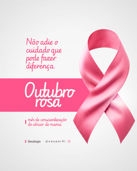 OUTUBRO ROSA CAMPANHA DE COMBATE AO CÂNCER DE MAMA SOCIAL MEDIA PSD 2