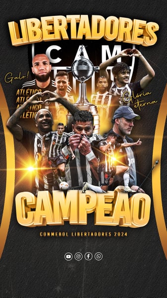 FLYER ESPORTIVO FUTEBOL ATLÉTICO-MG CAMPEÃO LIBERTADORES