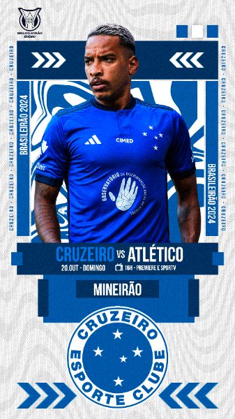FLYER ESPORTIVO FUTEBOL BRASILEIRÃO 2024 CRUZEIRO