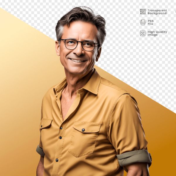 HOMEM COM CAMISA AMARELA