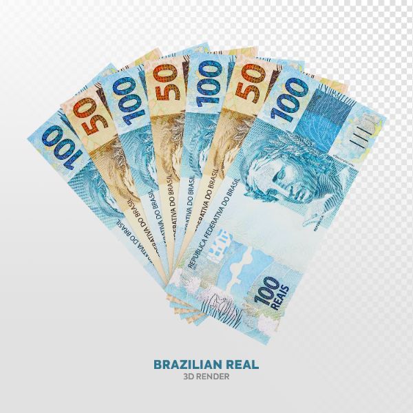 NOTAS DE 100 E 50 REAIS ELEMENTO 3D REALISTA