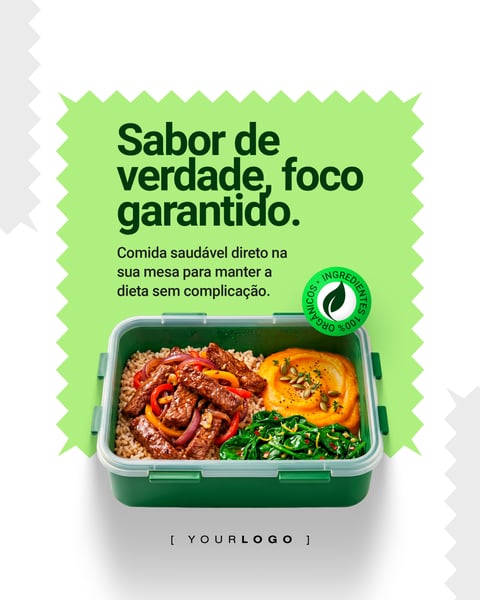 MARMITA FITNESS SABOR DE VERDADE SOCIAL MEDIA PSD EDITÁVEL