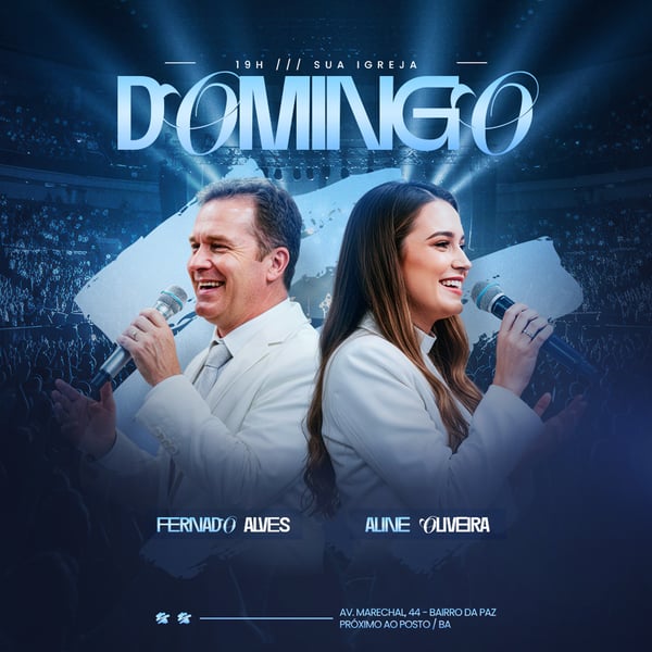 FLYER GOSPEL CULTO DOMINGO DE LOUVOR E ADORAÇÃO IGREJA SOCIAL MEDIA PSD EDITÁVEL