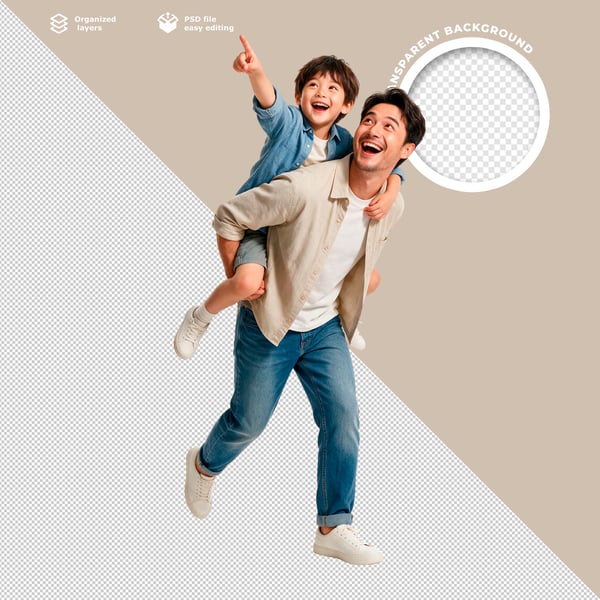 Post Feed Família Alegre Moderno Estilo Fotográfico Azul Bege PSD Editável