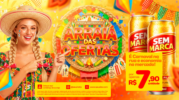SOCIAL MEDIA OFERTAS IMPERDÍVEIS ARRAIÁ DE OFERTAS BANNER