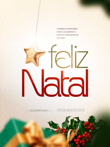 FELIZ NATAL ELEGANTE COM ESTRELA SOCIAL MEDIA FLYER PSD EDITÁVEL