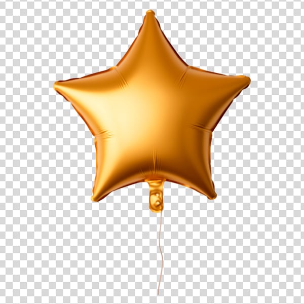 BALÃO DOURADO EM FORMATO DE ESTRELA ELEMENTO PNG