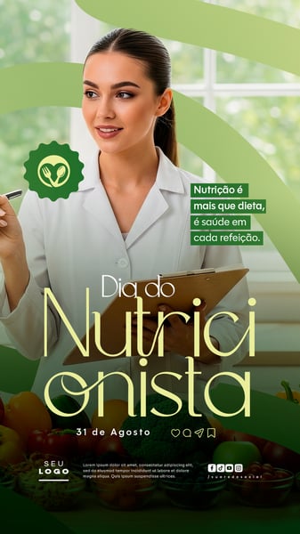 DIA DO NUTRICIONISTA 31 DE AGOSTO SOCIAL MEDIA PSD EDITÁVEL STORY 6