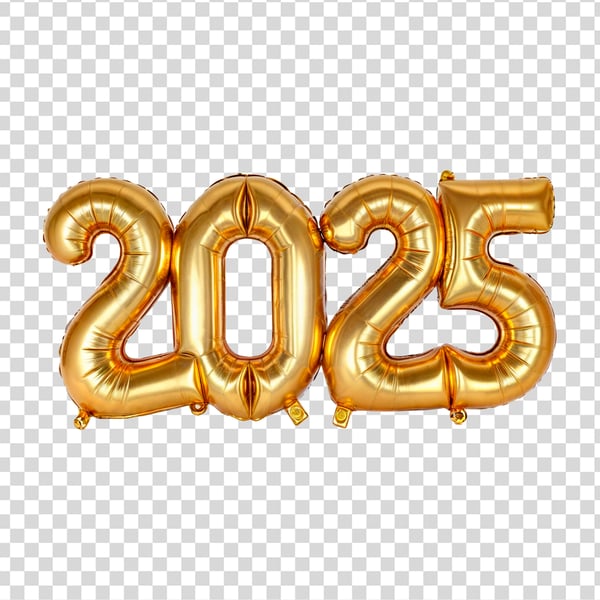 ANO NOVO 2025 ELEMENTO 3D PNG